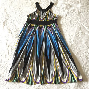 Anthropologie Vintage Deletta Mod Peacock Print Dress NWOT